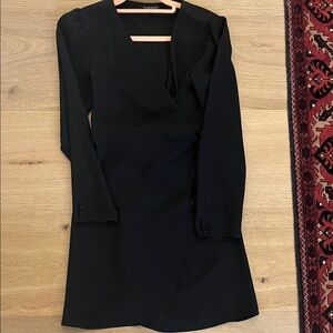 Topshop Black mini wrap dress